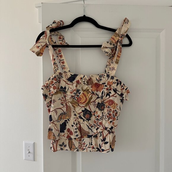 NWT Ulla Johnson Cleo Ruffled Floral Cotton Top Size 4 - Picture 6 of 15